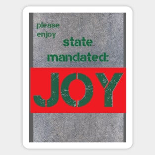 State Mandated Joy Holiday Card Magnet